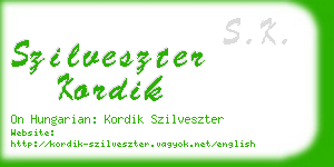 szilveszter kordik business card